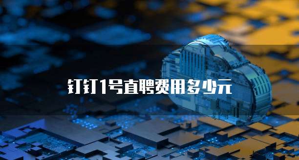 钉钉1号直聘费用多少元