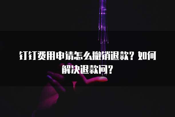 钉钉费用申请怎么撤销退款?如何解决退款问?