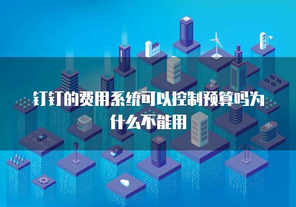 钉钉的费用系统可以控制预算吗为什么不能用