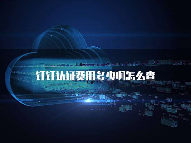 钉钉认证费用多少啊怎么查