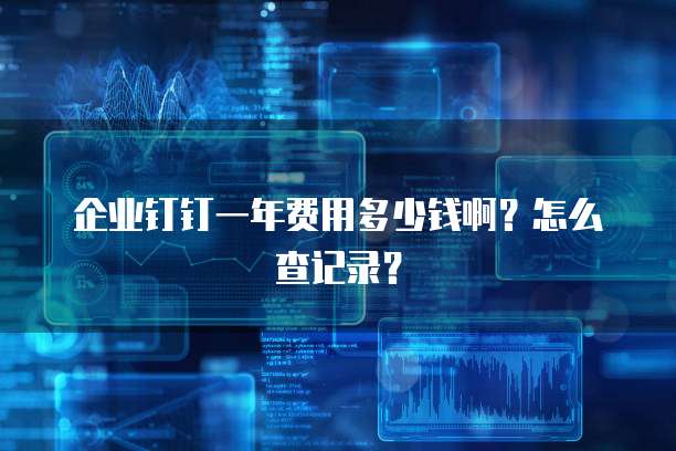 企业钉钉一年费用多少钱啊?怎么查记录?