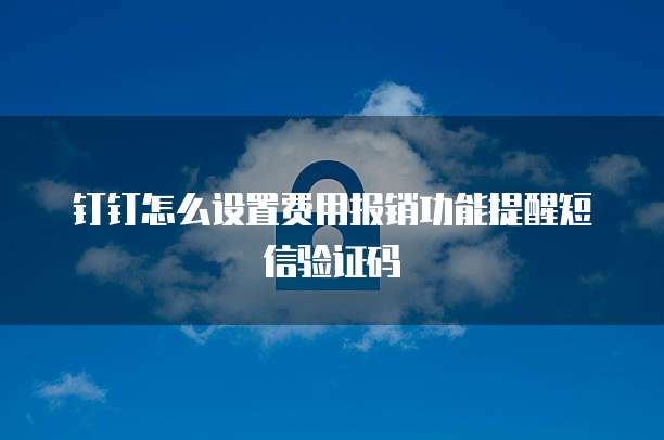 钉钉怎么设置费用报销功能提醒短信验证码