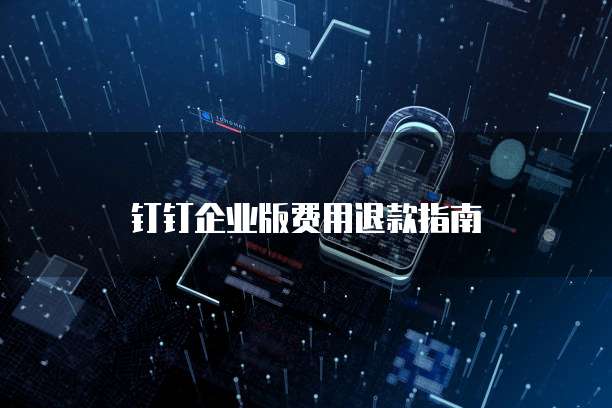 钉钉企业版费用退款指南