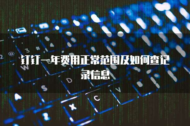 钉钉一年费用正常范围及如何查记录信息