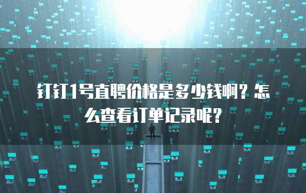 钉钉1号直聘价格是多少钱啊？怎么查看订单记录呢？