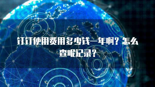钉钉使用费用多少钱一年啊?怎么查呢记录?