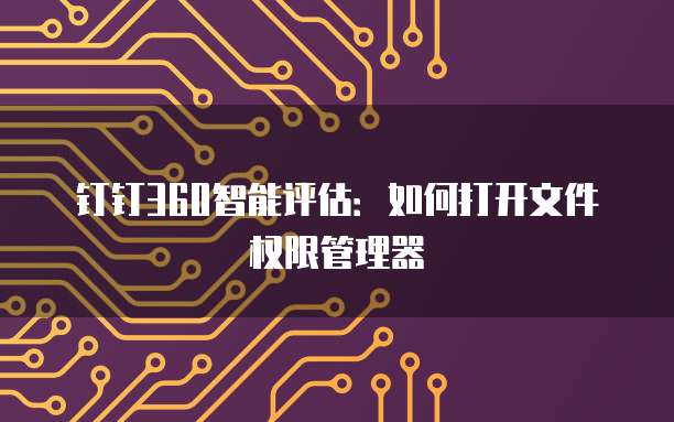 钉钉360智能评估:如何打开文件权限管理器