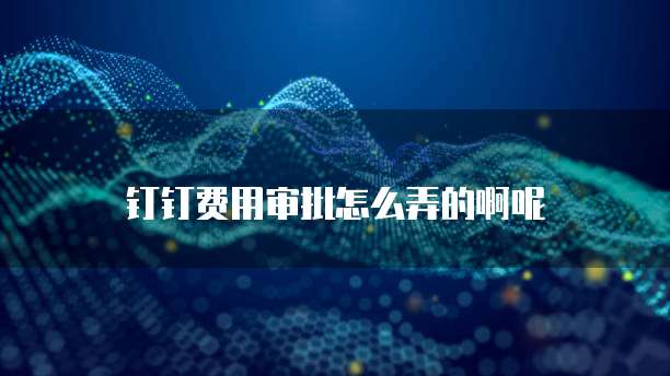 钉钉费用审批怎么弄的啊呢