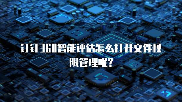 钉钉360智能评估怎么打开文件权限管理呢?