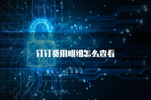 钉钉费用明细怎么查看