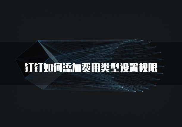 钉钉如何添加费用类型设置权限