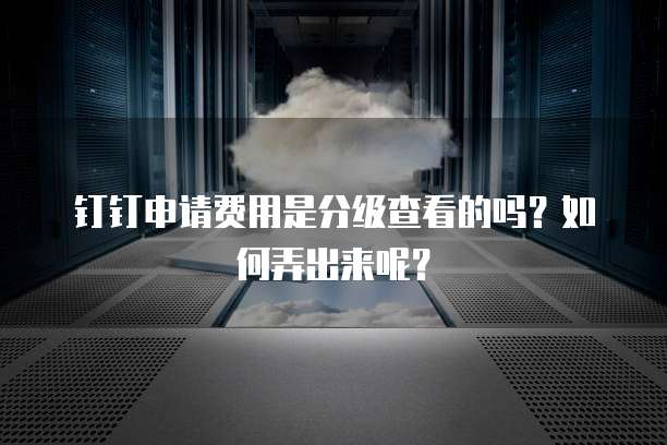 钉钉申请费用是分级查看的吗？如何弄出来呢？