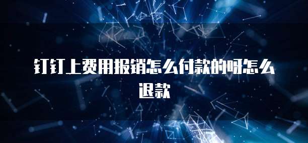 钉钉上费用报销怎么付款的呀怎么退款
