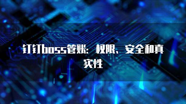 钉钉boss管账:权限、安全和真实性