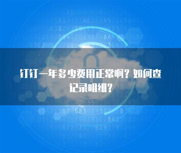 钉钉一年多少费用正常啊?如何查记录明细?
