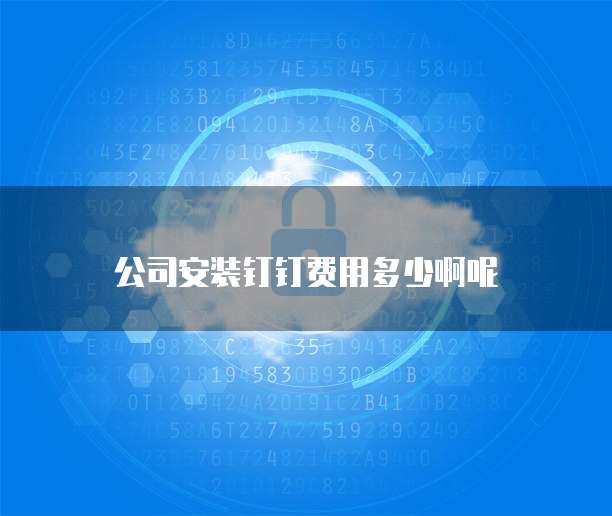 公司安装钉钉费用多少啊呢