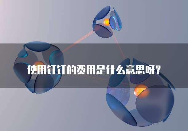 使用钉钉的费用是什么意思呀?