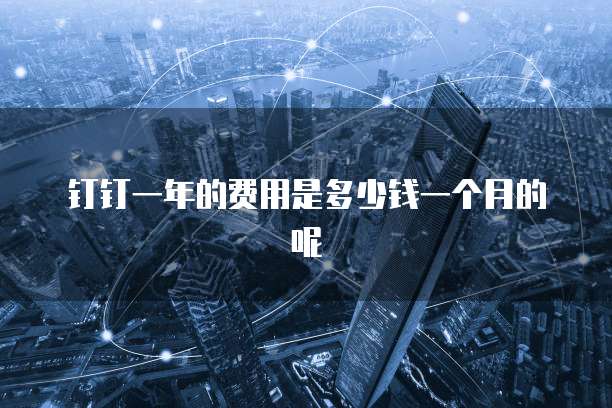 钉钉一年的费用是多少钱一个月的呢