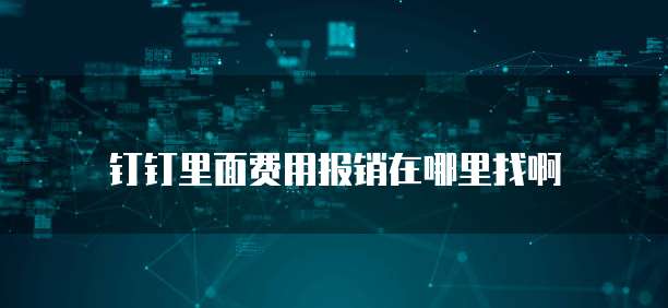 钉钉里面费用报销在哪里找啊