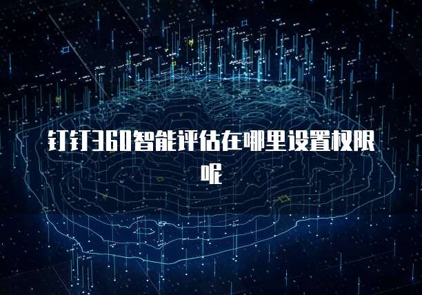 钉钉360智能评估在哪里设置权限呢