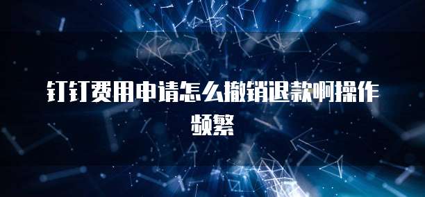 钉钉费用申请怎么撤销退款啊操作频繁