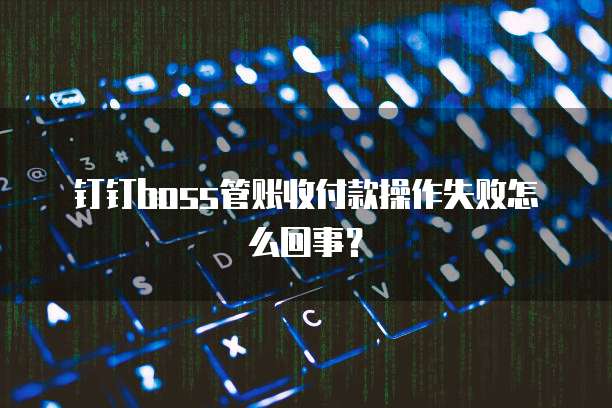 钉钉boss管账收付款操作失败怎么回事?
