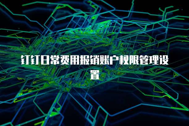 钉钉日常费用报销账户权限管理设置