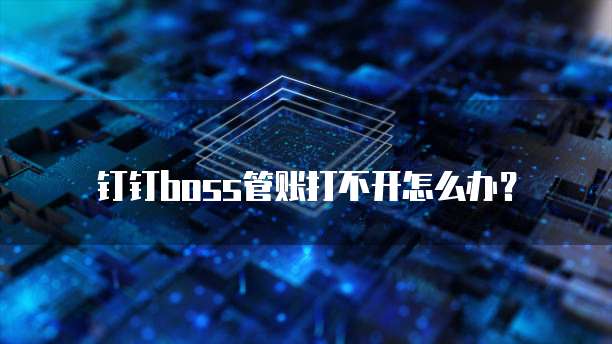 钉钉boss管账打不开怎么办？