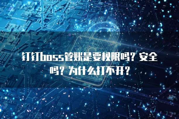 钉钉boss管账是要权限吗?安全吗?为什么打不开?