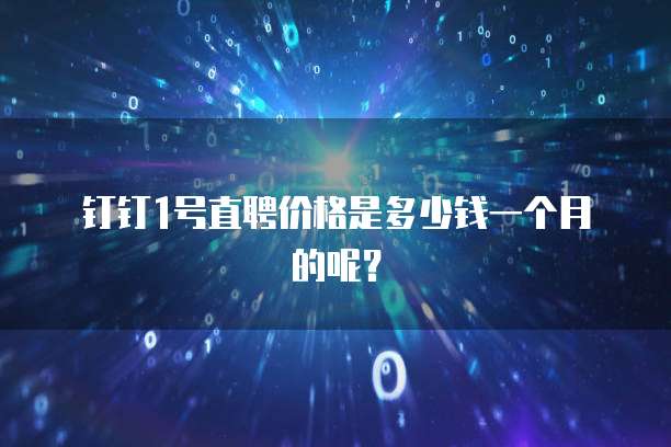 钉钉1号直聘价格是多少钱一个月的呢?