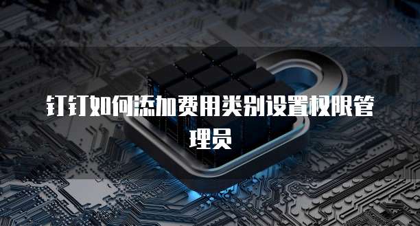钉钉如何添加费用类别设置权限管理员