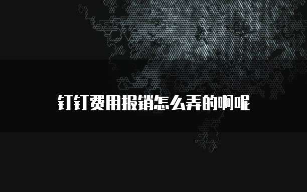 钉钉费用报销怎么弄的啊呢