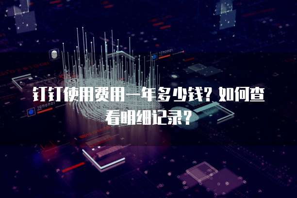 钉钉使用费用一年多少钱?如何查看明细记录?