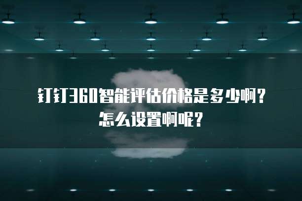 钉钉360智能评估价格是多少啊?怎么设置啊呢?
