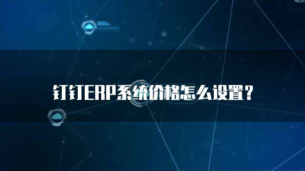 钉钉ERP系统价格怎么设置?