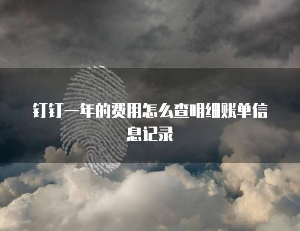 钉钉一年的费用怎么查明细账单信息记录