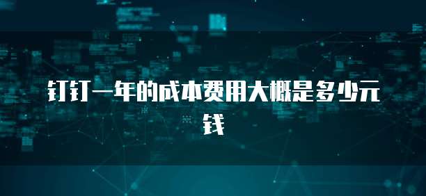 钉钉一年的成本费用大概是多少元钱