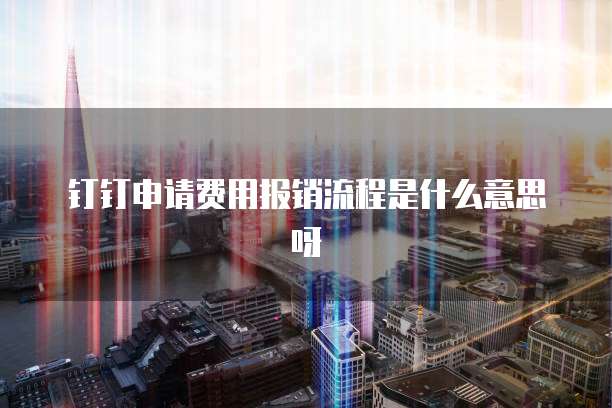 钉钉申请费用报销流程是什么意思呀
