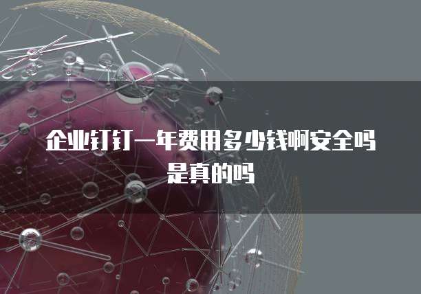 企业钉钉一年费用多少钱啊安全吗是真的吗