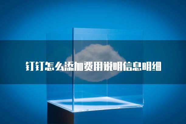 钉钉怎么添加费用说明信息明细