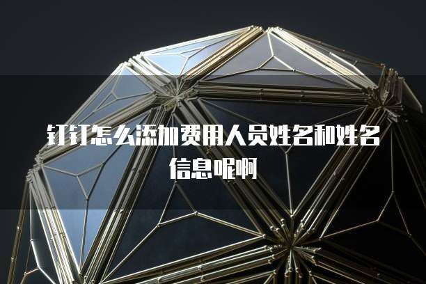 钉钉怎么添加费用人员姓名和姓名信息呢啊
