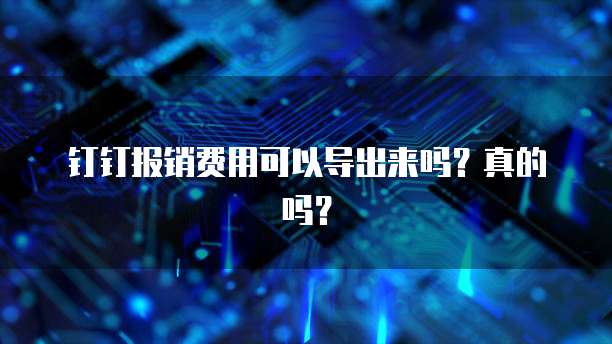 钉钉报销费用可以导出来吗?真的吗?