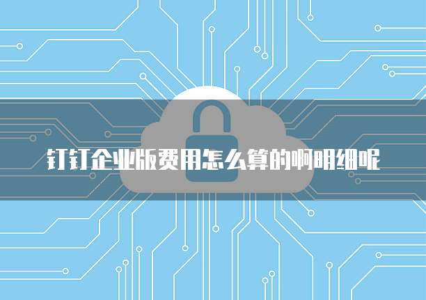 钉钉企业版费用怎么算的啊明细呢