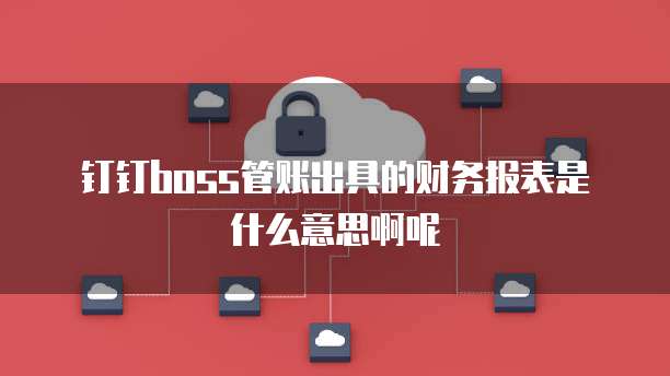 钉钉boss管账出具的财务报表是什么意思啊呢