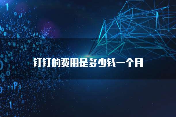 钉钉的费用是多少钱一个月
