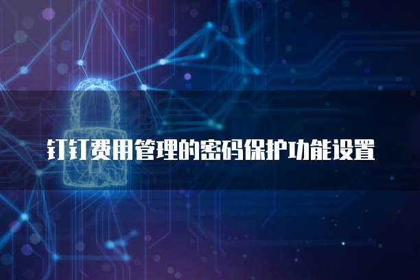 钉钉费用管理的密码保护功能设置