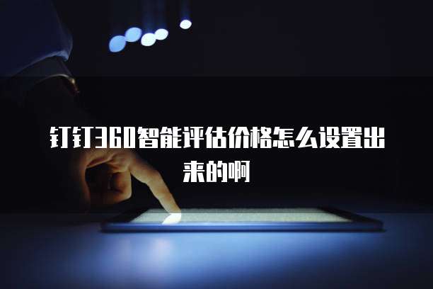 钉钉360智能评估价格怎么设置出来的啊