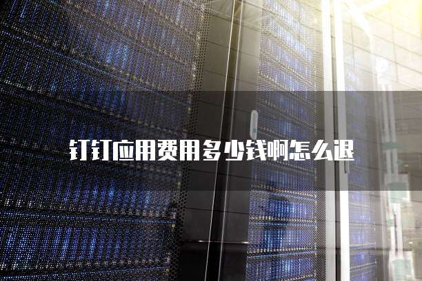 钉钉应用费用多少钱啊怎么退