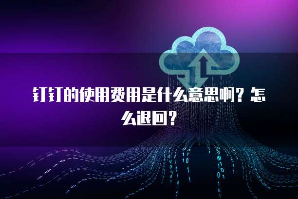 钉钉的使用费用是什么意思啊?怎么退回?