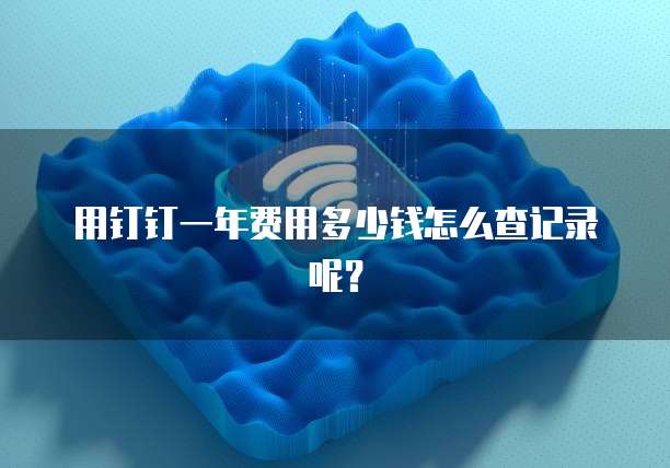 用钉钉一年费用多少钱怎么查记录呢?